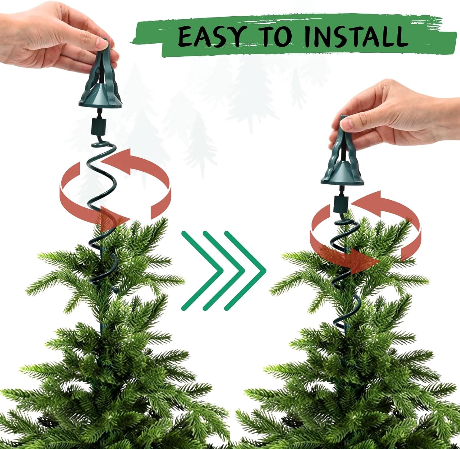 Christmas Tree Topper Holder - Twist-On Universal Christmas Tree Topper Support - Stabilizer with Adjustable Accessory - Fits All Tree Base Types - Image 2