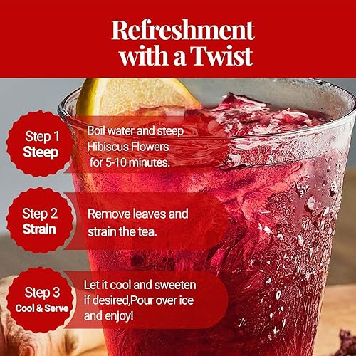 Miniatura 8 de Flores secas de hibisco, 5 onzas, Flor De Jamaica, flores comestibles secas, hojas sueltas de té de hibisco, sin OMG, sin aditivos, sin cafeína. por