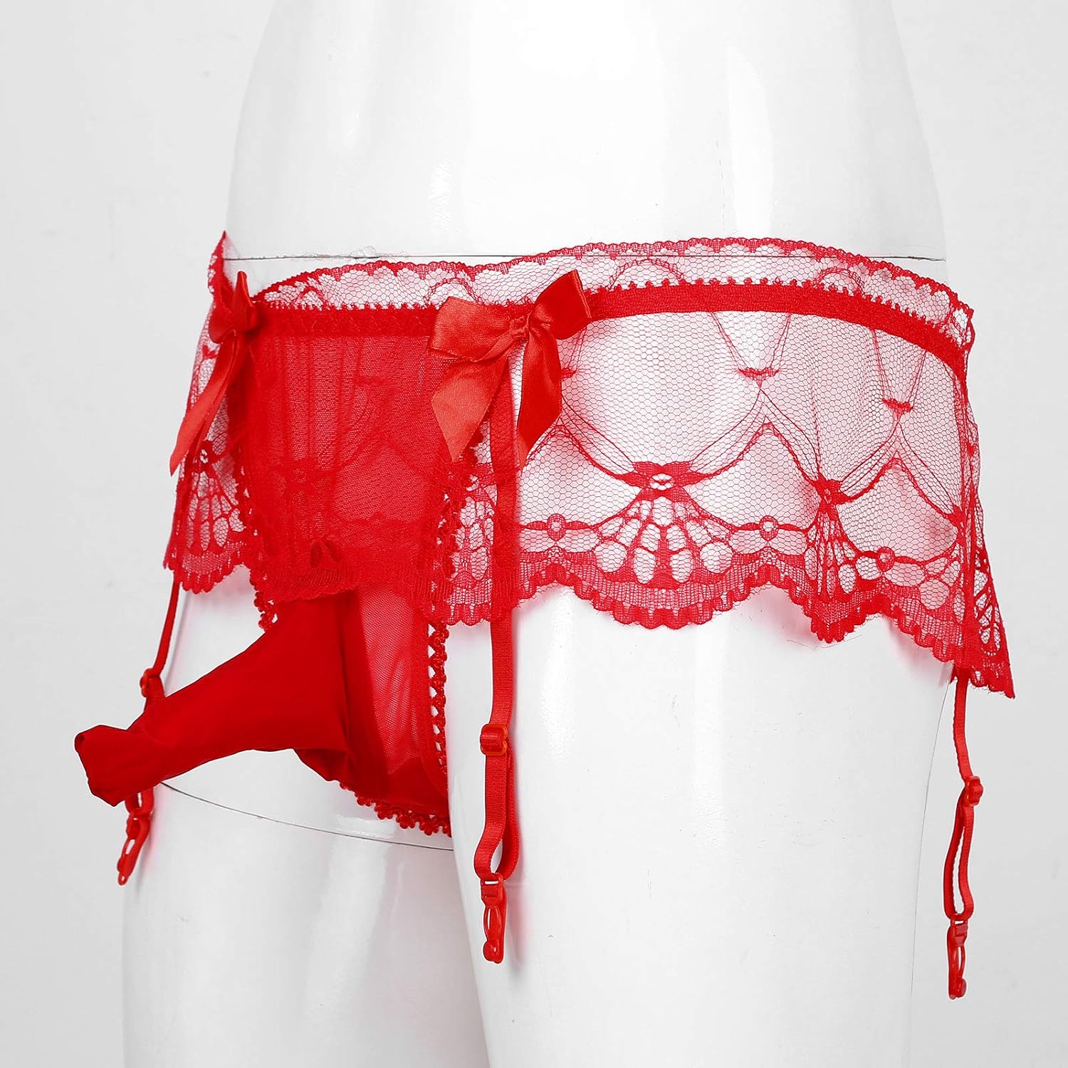 Jugaoge Men's Lingerie Low Rise Pantskirts Sissy Underwear Girly Costumes T-Back Briefs Nightwear
