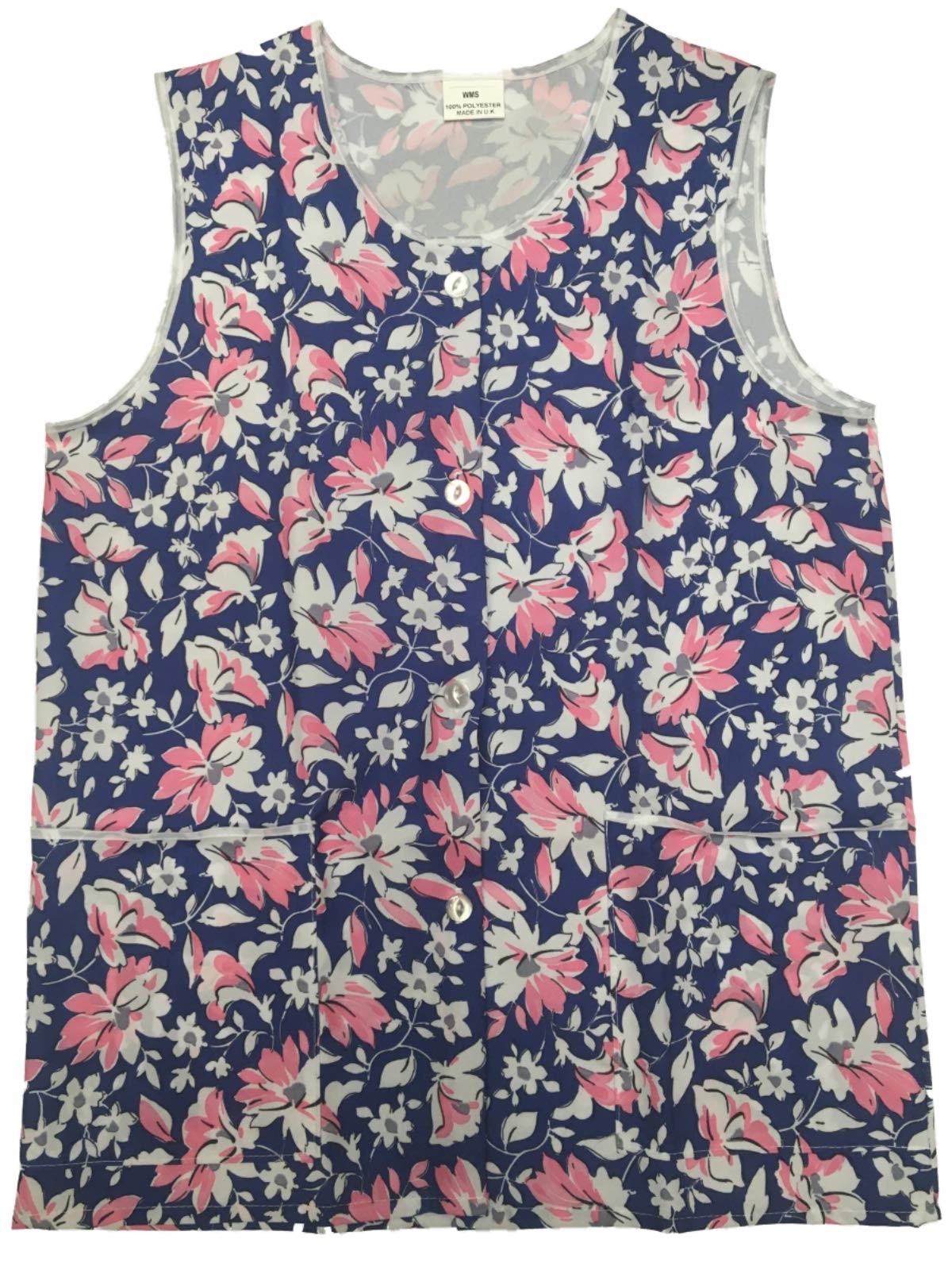 Hduk Tabards & Aprons Women's Navy Hduk Floral Home/Work Tabard (Tabbard) Apron With Button Fastening And Two Front Pockets (Uk 24/26 (Xxos), )