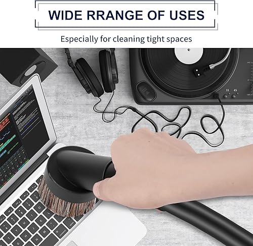 Miniatura 5 de KEEPOW Cepillo de fijación al vacío de pelo de caballo de 1.417 in con conector universal para manguera de 25mm1", 1.260 in1-14", 1.378 in1-38"