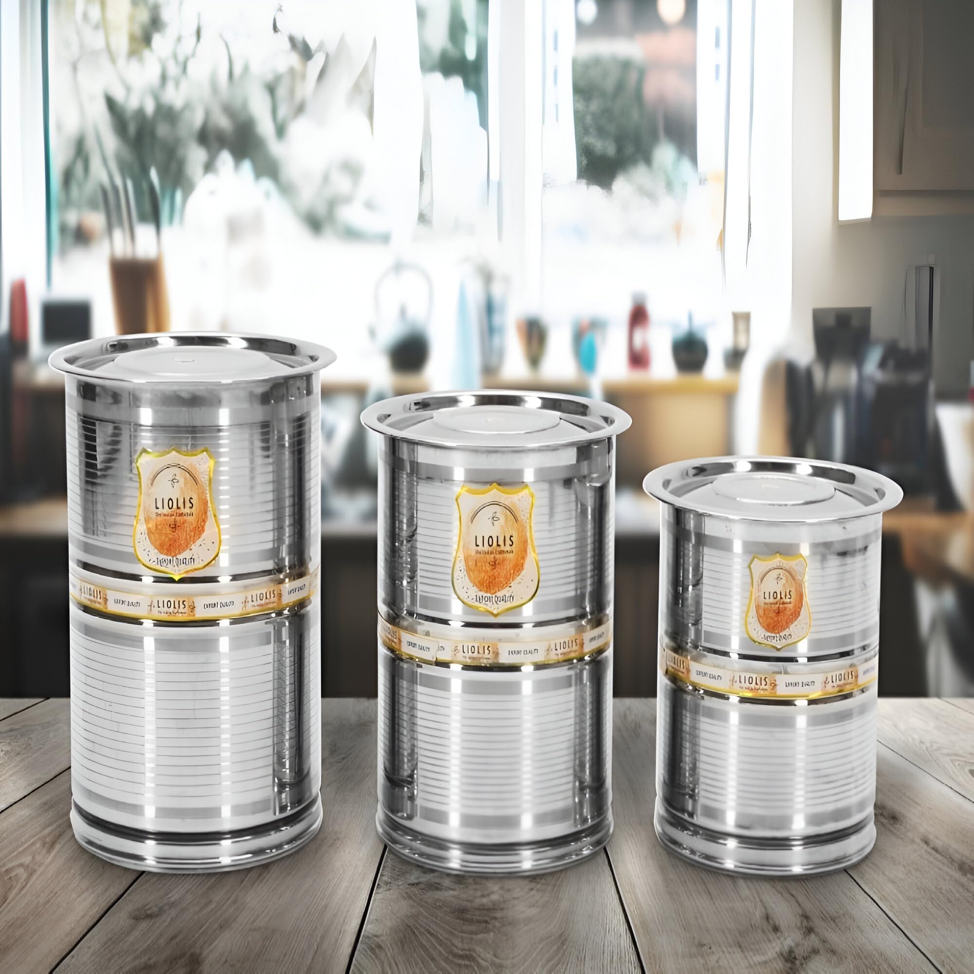 See full amazon price history chart for Liolis – The Indian Craftsman Stainless Steel Drum Set For Kitchen | 3 Pcs Steel Storage Heavy Kothi - 10 Kg, 15 Kg, 20 Kg - Silver Liolis – The Indian Craftsman Stainless Steel Drum Set For Kitchen | 3 Pcs Steel Storage Heavy Kothi - 10 Kg, 15 Kg, 20 Kg - Silver (B08K7JXM5B) Amazon Price History, Amazon Price Tracker