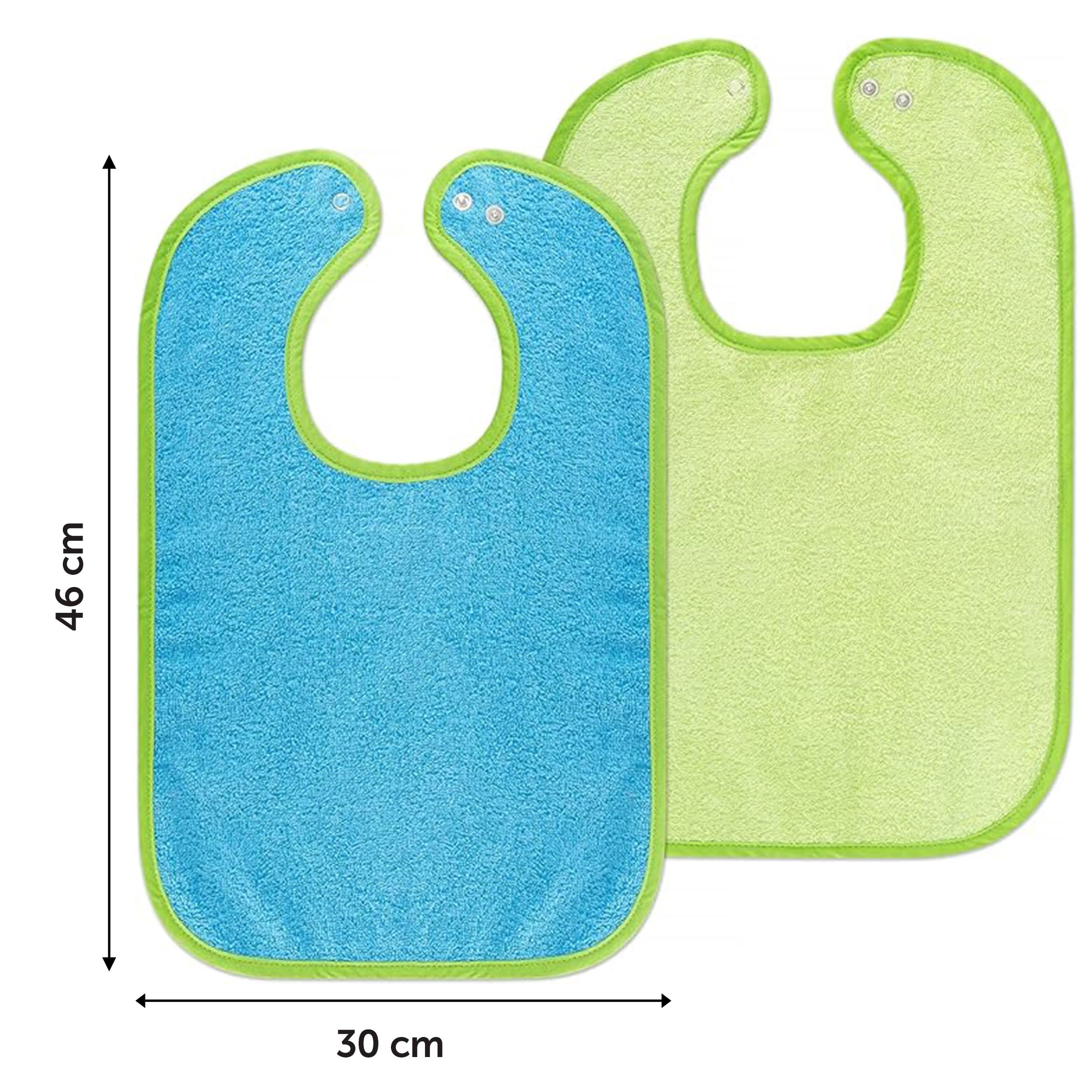 Lot de 2 bavoirs pour bébé/enfants - Bavoir avec bouton pression/Taille réglable/Extra Large/Très absorbant/certifié Öko-Tex/100% coton