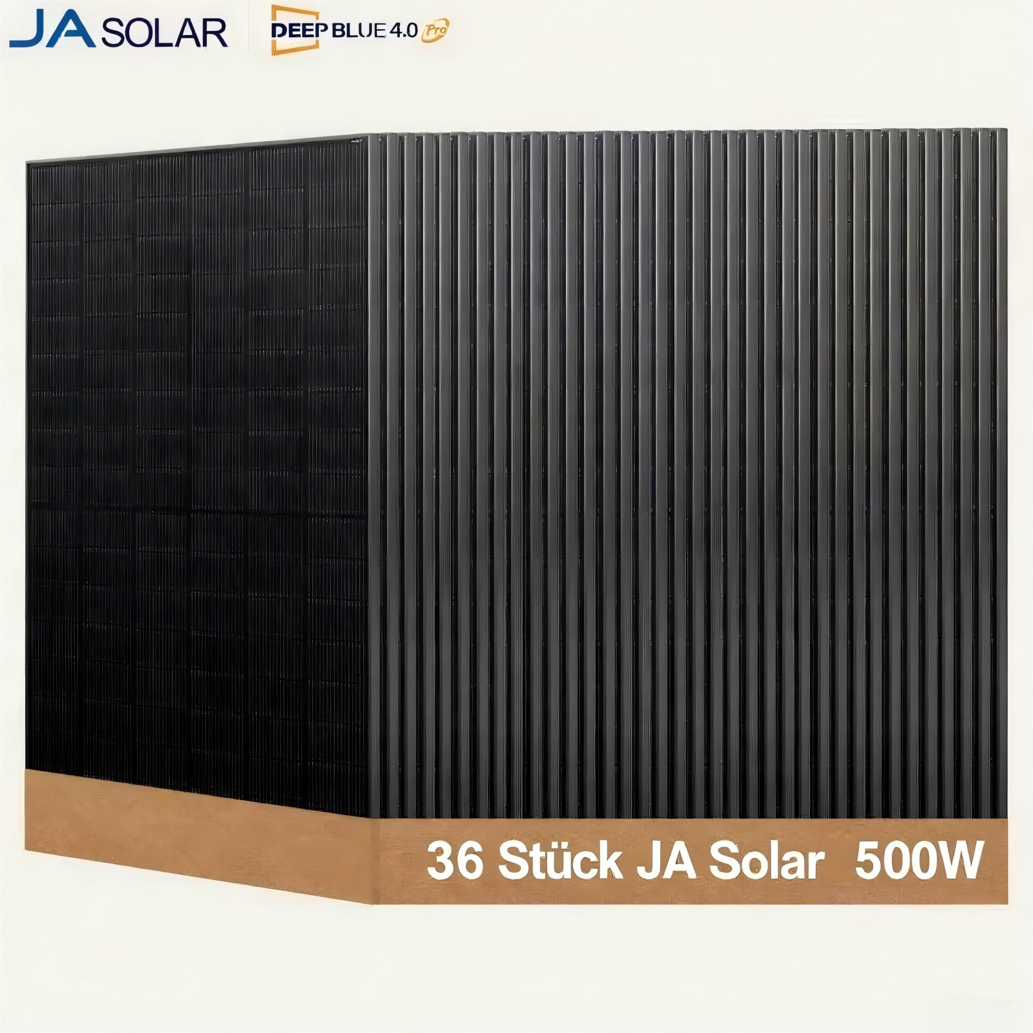 JA Solar 500W N-Typ Bifazial Glas-Glas Solarmodul full black Solar panel 22,6% Effizienz 36 pcs