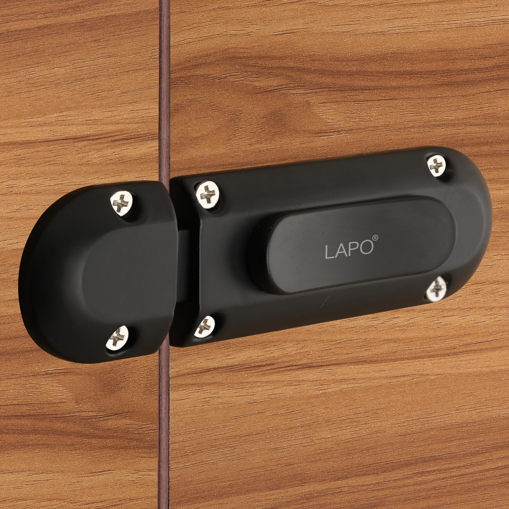 LAPO 1 Piece Latch Lock for Home, Door Latches for Bathroom, Chitkani Door Stopper, Baby Latch for Balcony, Bedroom, Storeroom (Material- Zinc, Black Finish, 3 Years Warrany)-YOT