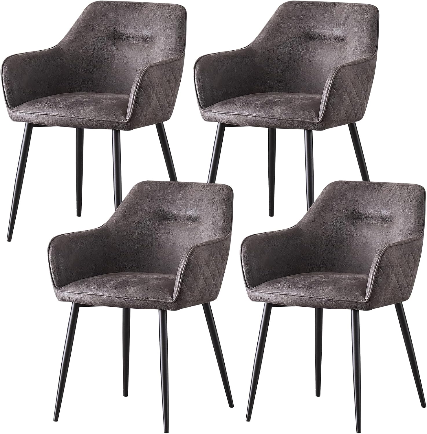 AINPECCA Dining Chairs Set of 4 Suede Fabric Dining Kitchen Chairs