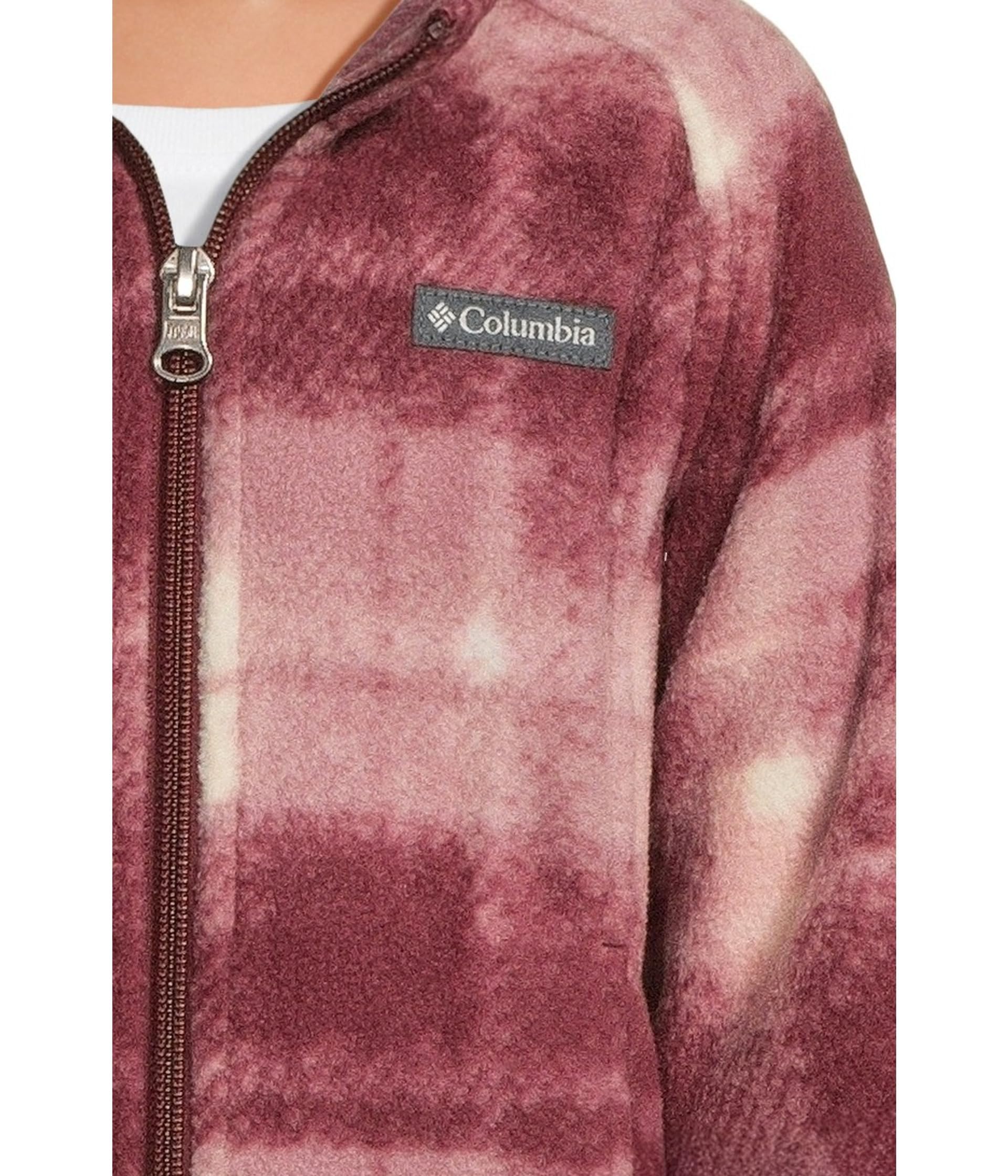 Columbia Dziecięca kurtka polarowa Benton Springs Ii Printed Fleece Printed, gumka do mazania, różowa omlur, 4