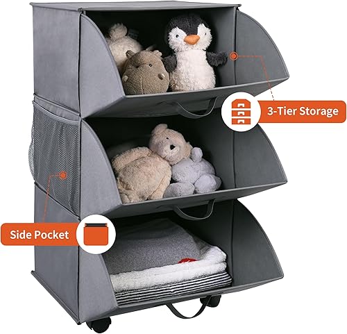 Miniatura 6 de GRANNY SAYS Organizador de almacenamiento de 3 cajones, cómoda de 3 cajones, cajón de almacenamiento para dormitorio, cajones de almacenamiento de