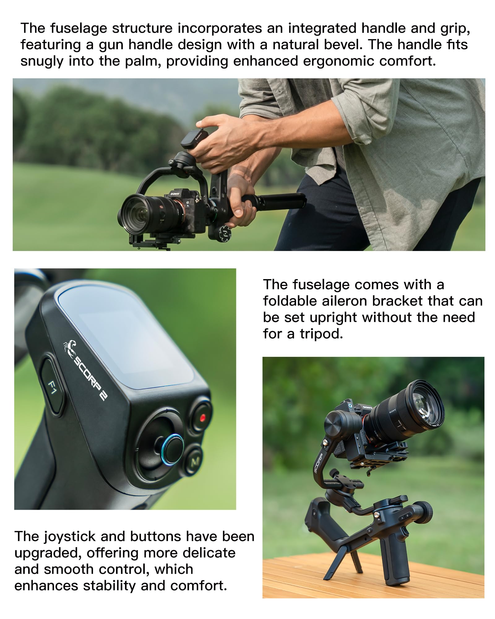 FeiyuTech SCORP 2 Gimbal Stabilizer for DSLR and Mirrorless Camera, Integrated Al Tracking, 3-Axis Camera Stabilizer Fits for Sony Canon Fuji Nikon, 5.5lbs Payload Touch Screen Vertical Shooting