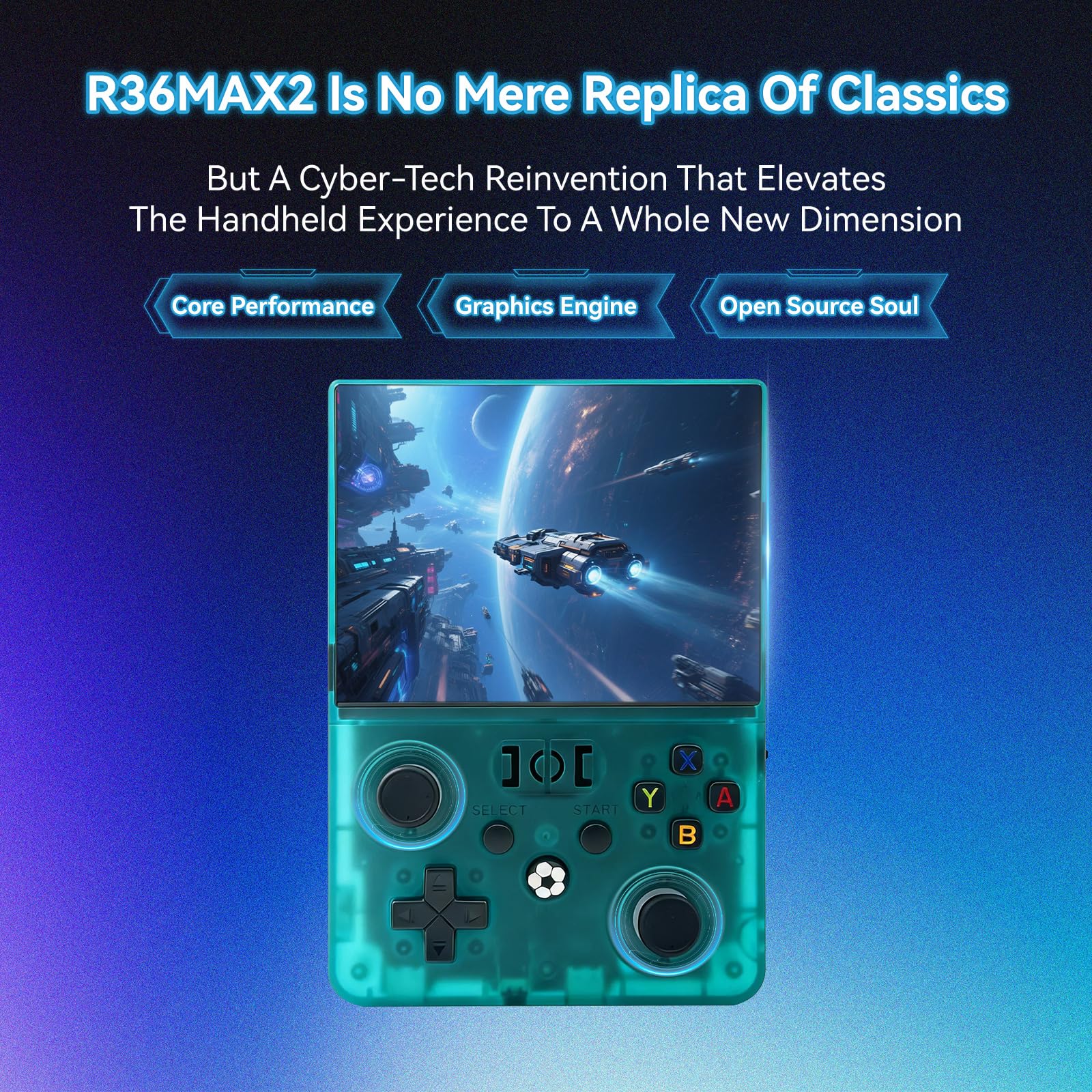 R36MAX 2 Console di gioco portatile retrò, display IPS HD da 4,5 pollici