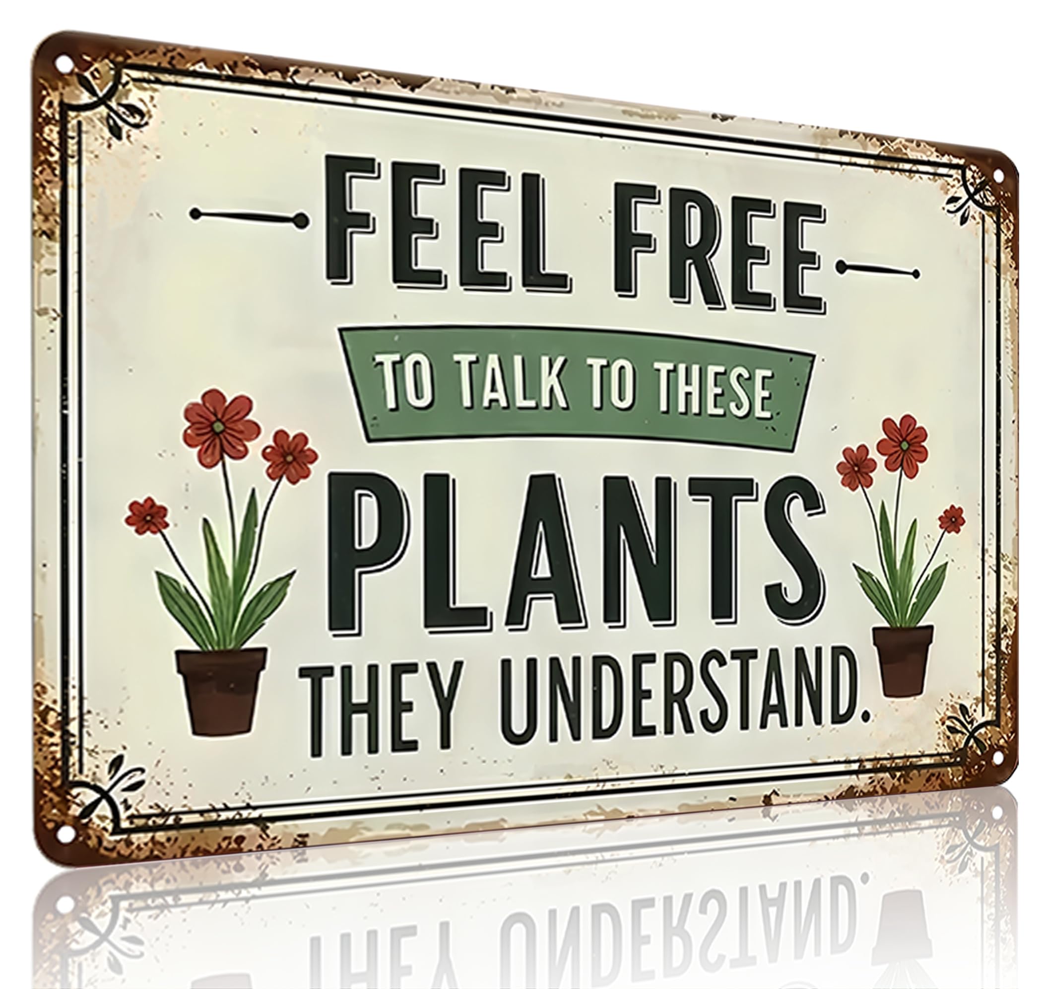 Gardening Gifts Feel Free To Talk With These Plants They Understand Vintage Gardening Signs For Home Garden Greenhouse Living Room Bedroom Yard Outdoor Decor 16x12 Inch
