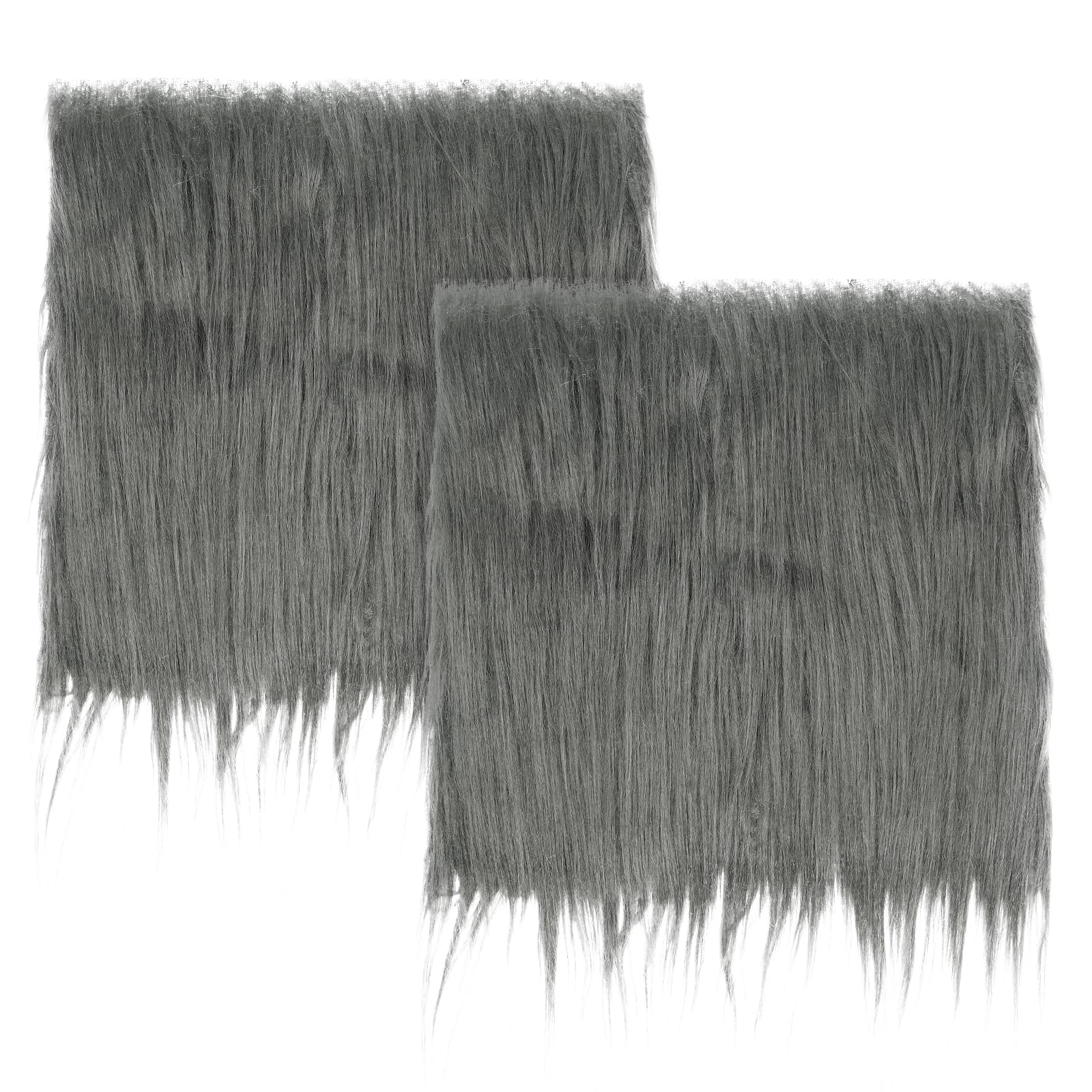 PATIKIL Plush Faux Fur Fabric Square, 2 Pcs 10" x 10" Fluffy Faux Fur Patches Cuts for DIY Crafts Christmas Halloween Gnome Beard, Grey