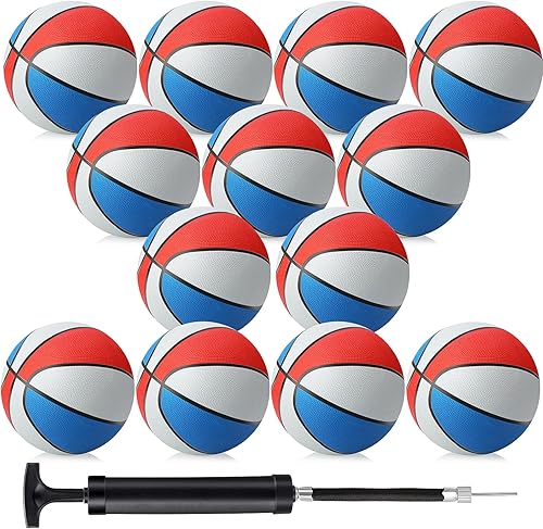 Jerify 12 pelotas de baloncesto a granel de tamaño oficial 7, pelotas de baloncesto de goma 29.5 inflables de goma con bomba, pelotas de baloncesto