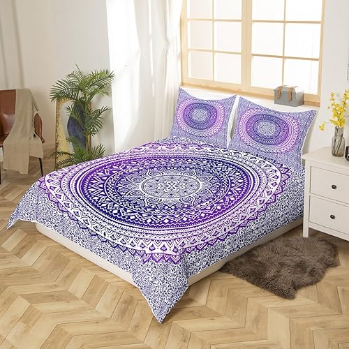 Miniatura 39 de Castle Fairy Juego de funda de edredón de mandala rosa, tamaño individual, juego de ropa de cama bohemio de cachemira para niños, adolescentes