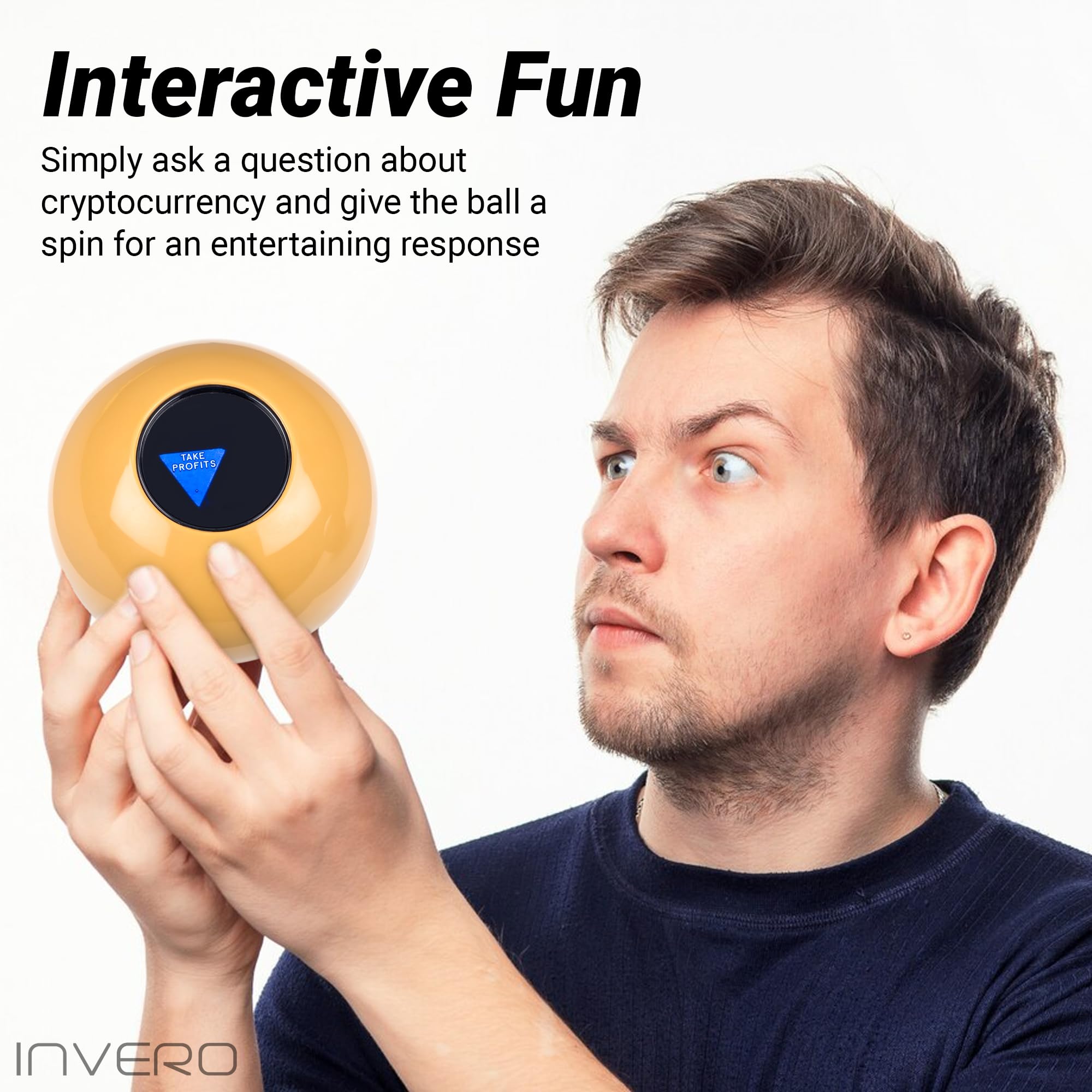 Invero Palla decisionale per criptovalute, gadget da scrivania, diametro 10 cm