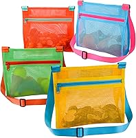 Vista 11 de Bolsas de concha para playa - Bolsas de malla para recoger conchas para niños, recogiendo conchas