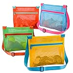 MUYIZI Beach Shell Bags for Collecting Shells - Mesh Bags for Kids and Adults
