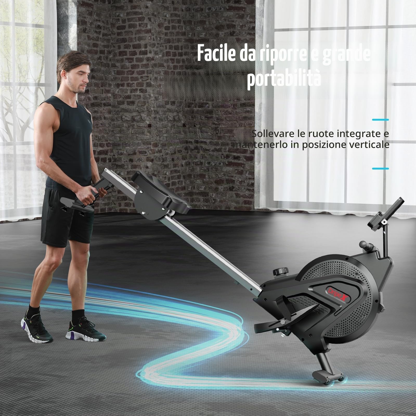 Dripex Macchina da Remo Magnetica, Vogatore da Casa Silenzioso con 16 Livelli di Resistenza, Binario in Alluminio, Schermo LCD, Allenamento Cardio Completo e Fitness Domestico