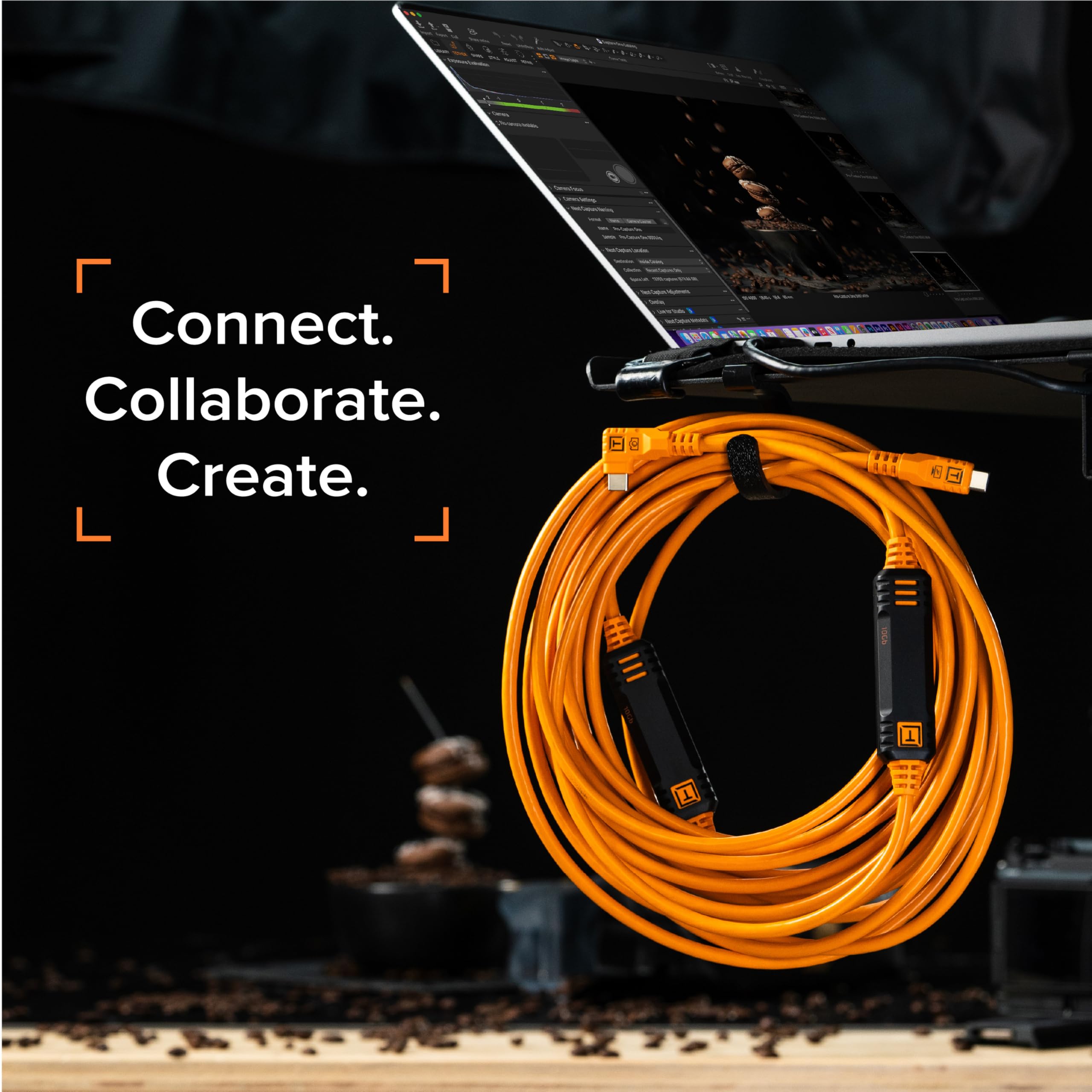 Tether Tools TetherPro USB-C Optima 10G rechts orange 3m NEU