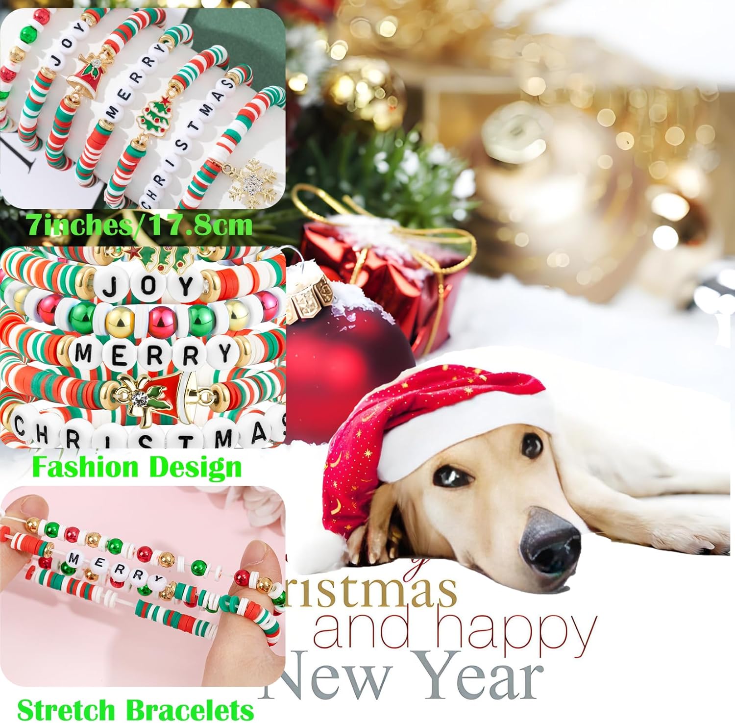 Friendship Beaded Bracelets for Women, Stackable Colorful Surfer Boho Clay Bead Stretch Bracelets - Image 6