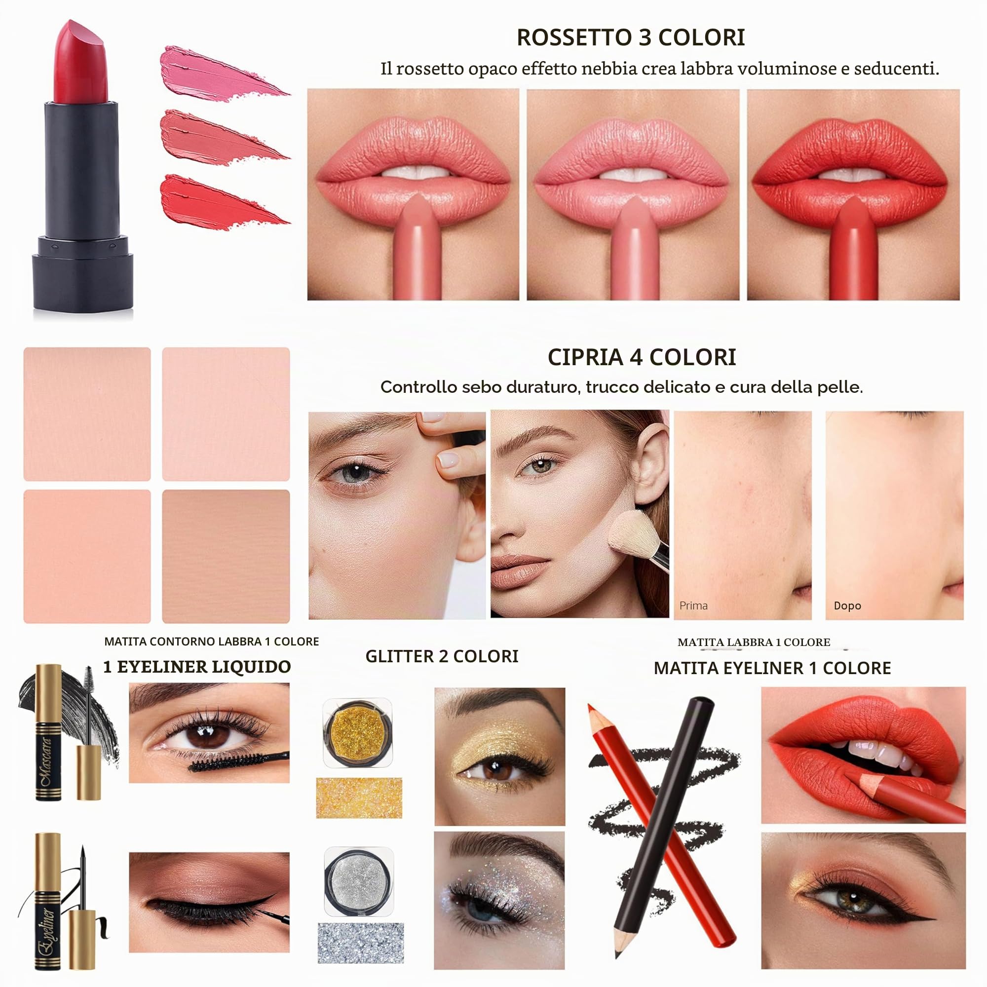 Trousse Trucchi Donna - Make Up Set - Set Trucchi Donna Include Palette Di Ombretti Rossetto Fard Concealer Cipria Eyeliner Mascara