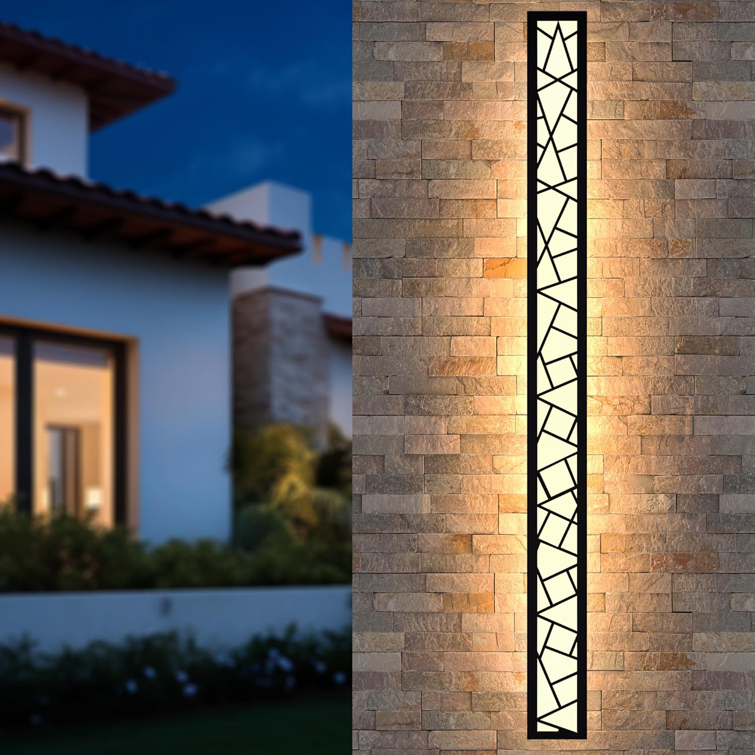 LED Wall Sconces Outdoor LED Wall Lights Minimalist Waterproof Led Wall Light IP67 3000K Long Strip Wall Lamps Suitable for Outdoor Wall Sconce/Indoor Decorative Lighting (59.1inch)