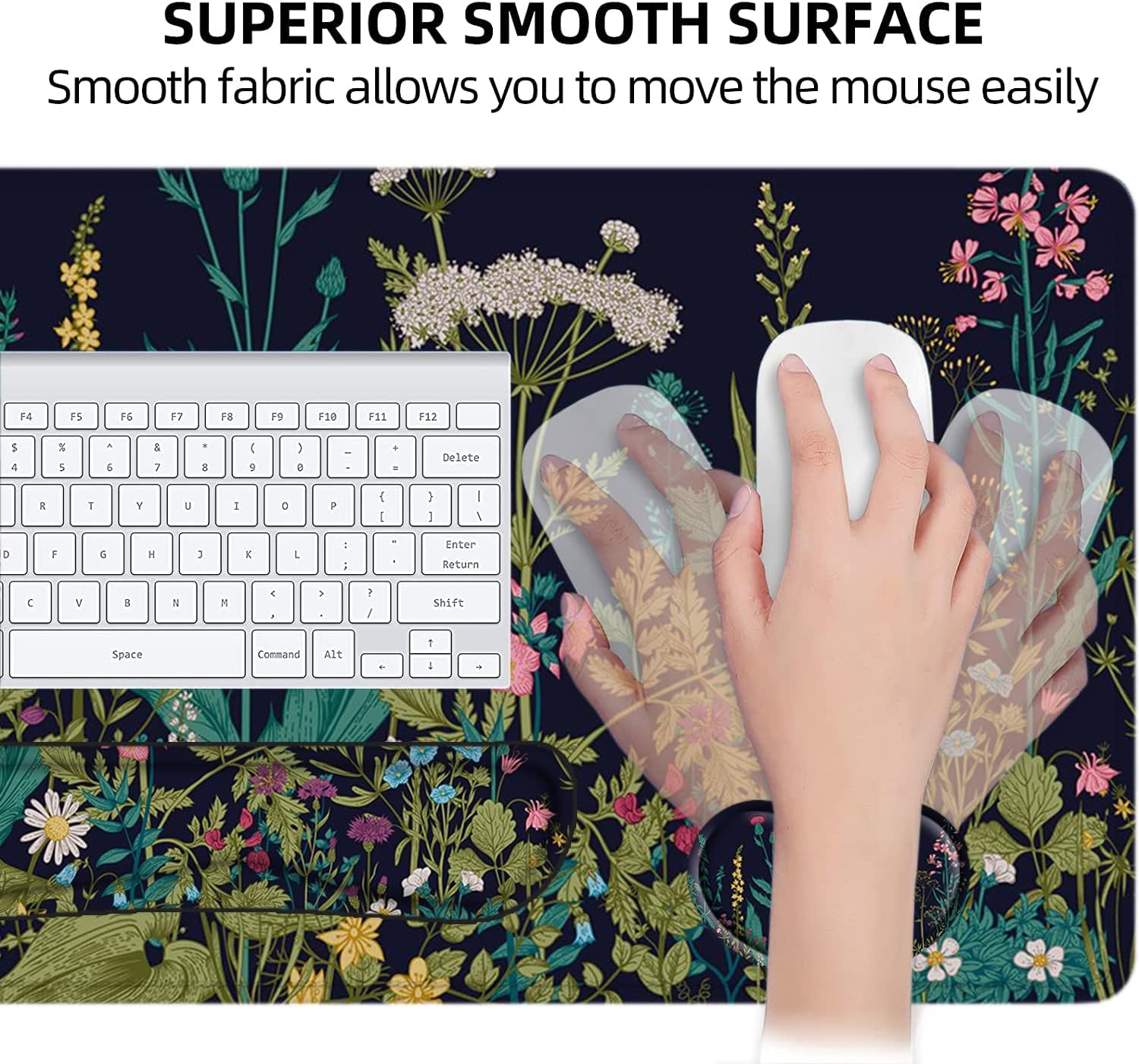 LATEEFAH Desk Mat, Mouse Pad with Wrist Rest, 4-in-1 Large Mouse Pads for Desk, Ergonomic Mouse Pad and Keyboard Wrist Rest Gaming Keyboard Mat for Office, Home - Image 4