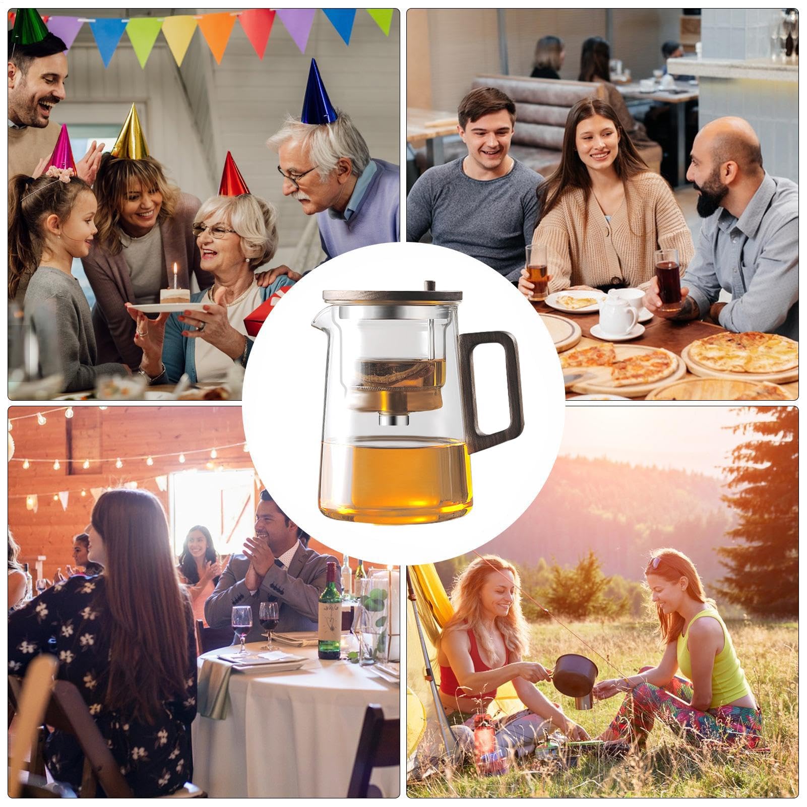 , con infusore per tè sfuso, con infusore rimovibile - in resistente al calore per la casa, soggiorno, caffè, cucina, hotel