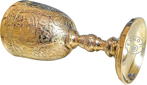 Miniatura 5 de Copa de cáliz vintage de latón | 1 copa de vino real del rey Arturo – Regalos medievales renacentistas para comunión, paquete de Navidad de 1 cáliz