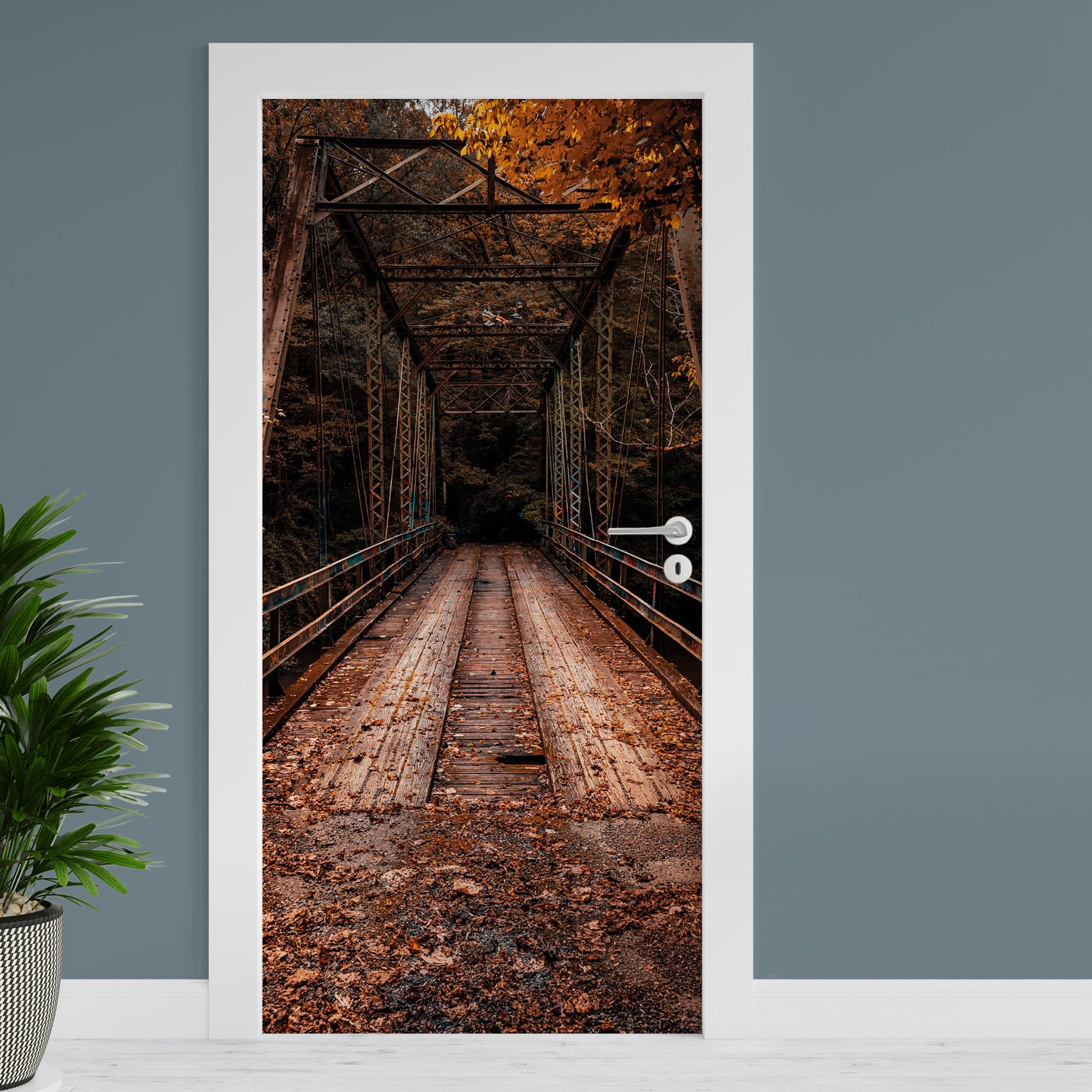 Finest Folia Deurfolie, 90 x 200 cm, deurbehang, deurposterfolie voor deur van woonkamer, kinderkamer, keuken, badkamer, deursticker, zelfklevend TF01 44 stuks deur 3