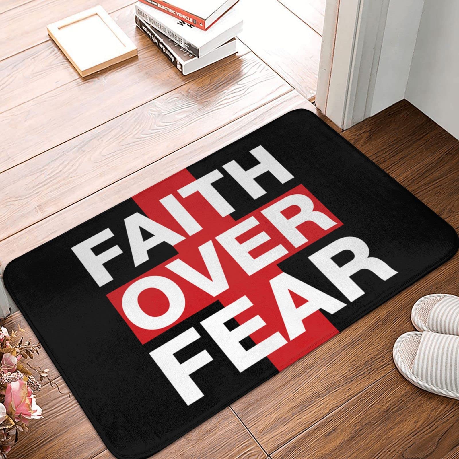 Paillasson Faith Over Fear 50x80 cm pour une entrée chaleureuse en automne