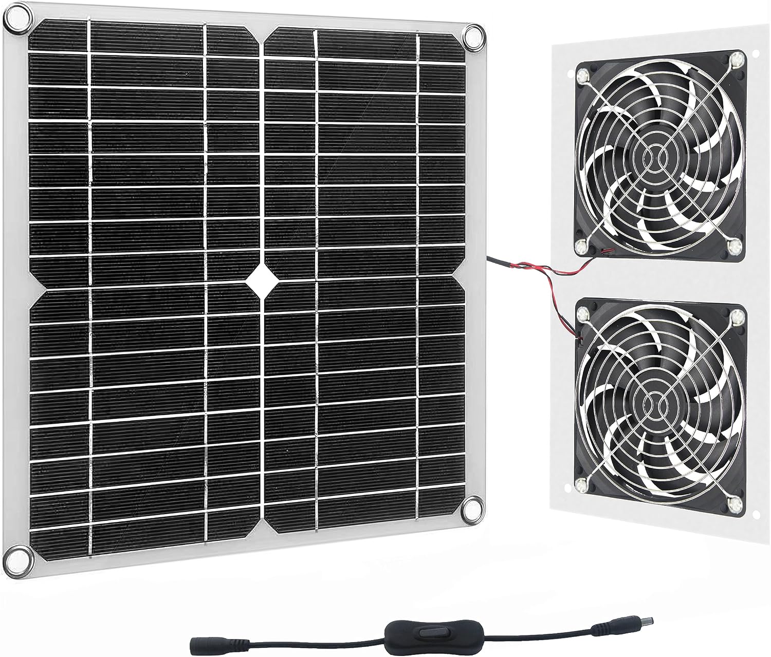 View of Amazon.com : 20W 18V Solar Panel Fans, Solar Powered Exhaust Fans for ...