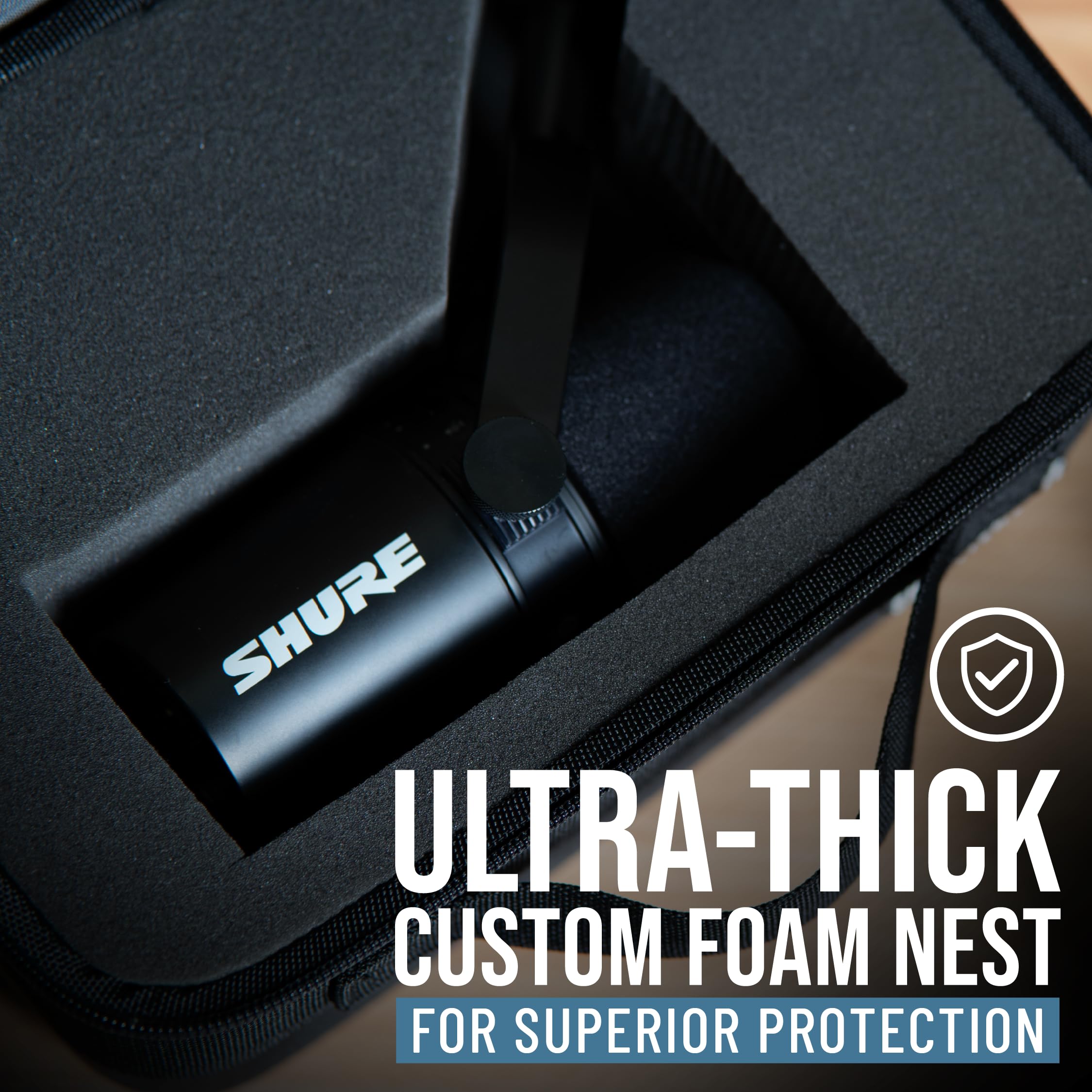 SHURE MV7（ハードケース付） Gator MV7 Carry Case - Pro Lite Series Microphone Case for MV7