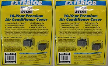 A/C Safe Exterior Cover for Large Window Air Conditioners Pack of 2