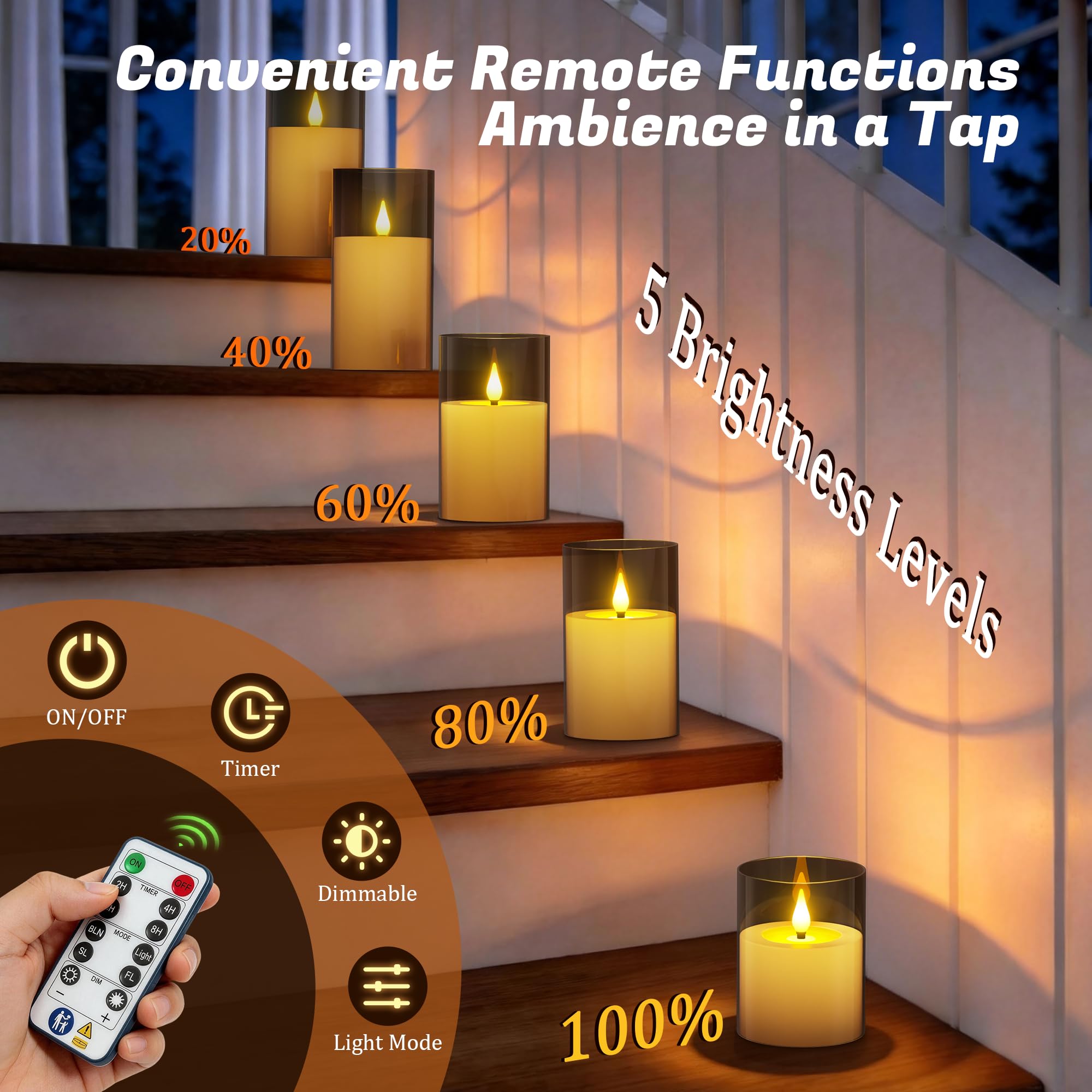 PChero LED Bougies Rechargeables avec Chargeur Magnétique