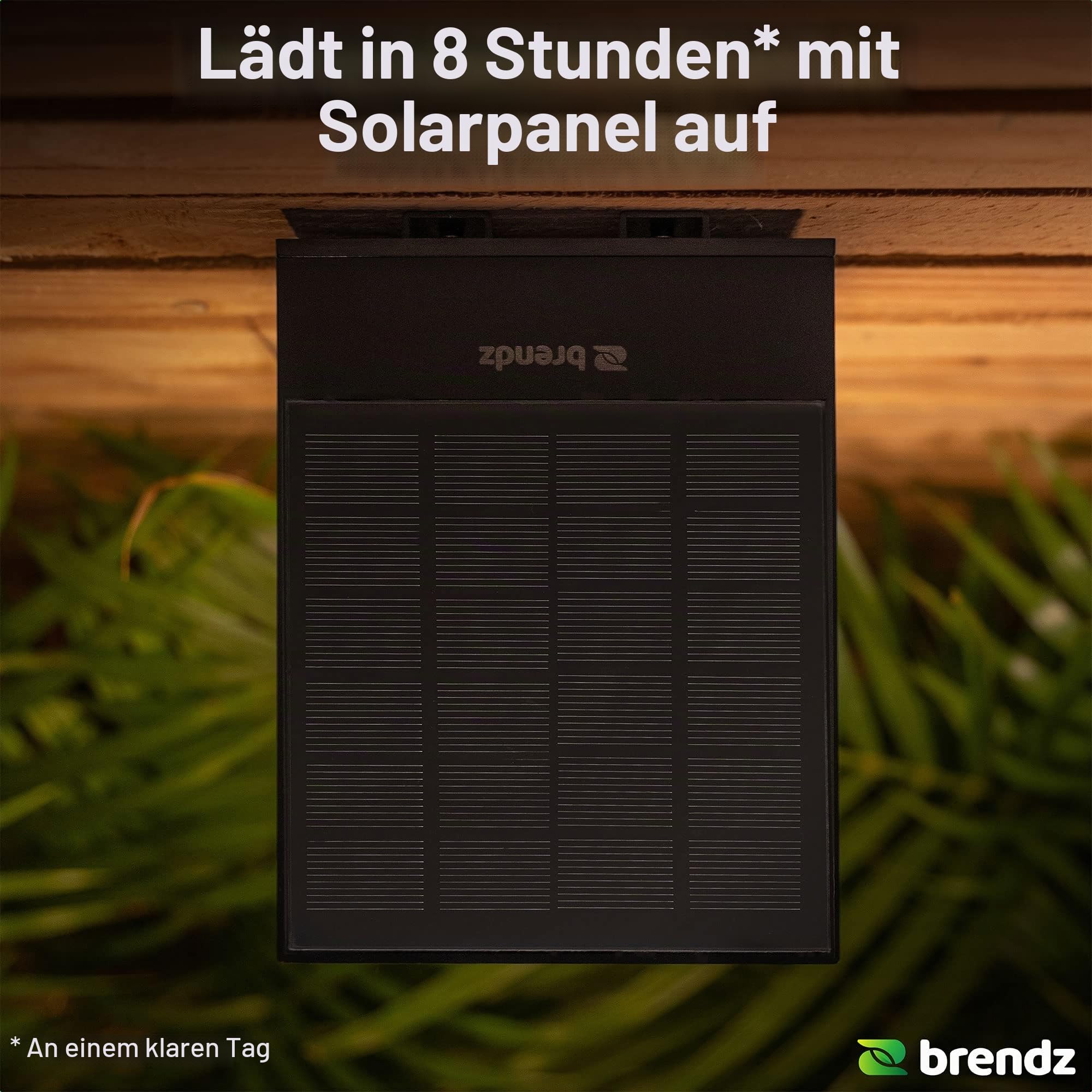 Brendz LED Solar Wandleuchte Aussen mit Bewegungsmelder: 600 Lumen Sicherheitslicht, 2 Stück, IP44 Wasserdicht, LED Solarlampe mit Bewegungsmelder & 3 Lichtmodi, Typ Bata