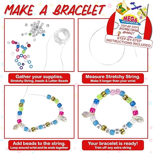 Miniatura 4 de Dragon Too Mega Kids - Kit de tarros de manualidades y suministros de arte, juego de más de 1000 piezas, folleto de instrucciones incluido -