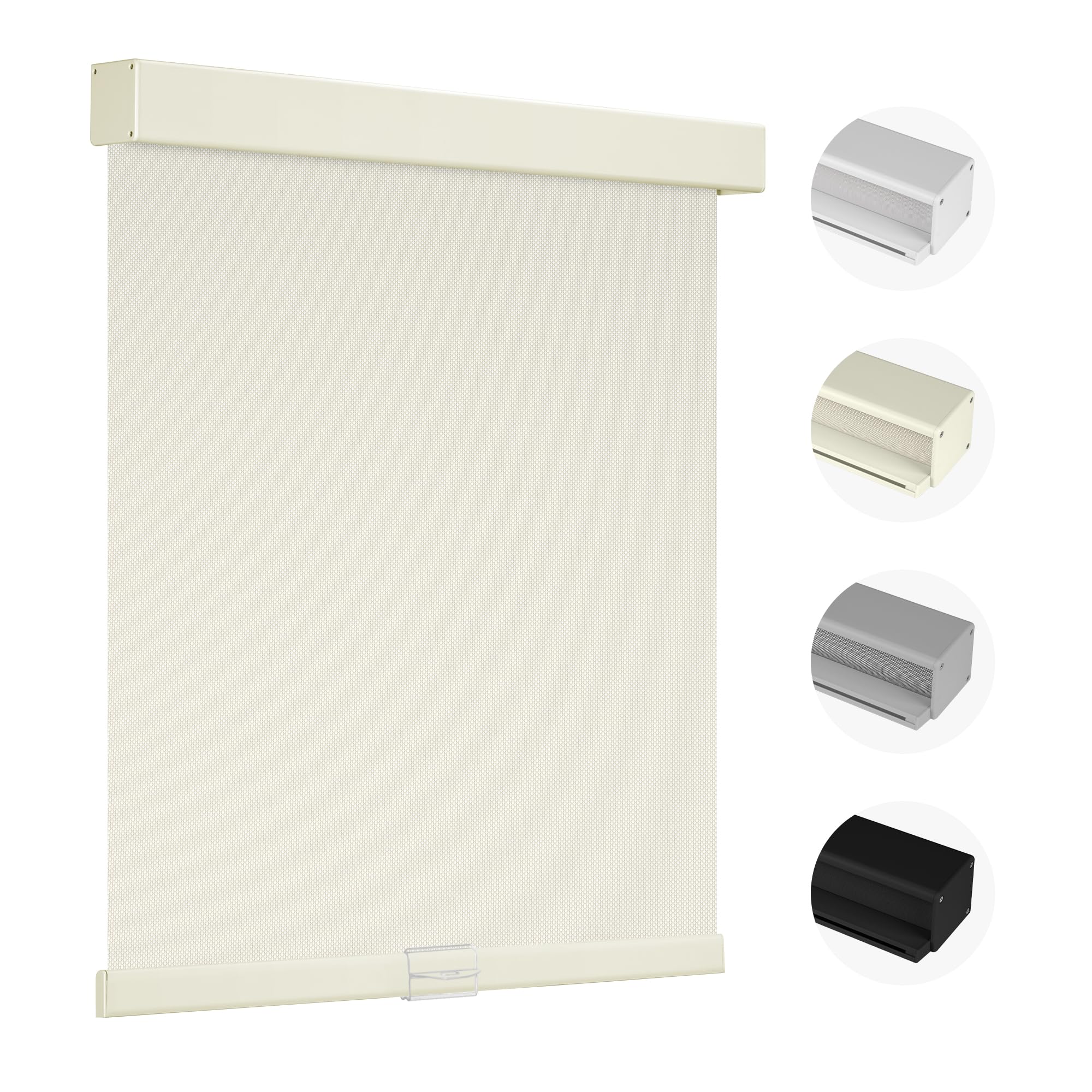 Light Filtering Roller Shades for Windows, Cordless Roller Blinds with UV Protection, window blinds, Solar Fabric Window Shades Easy Installation for Home Office, Beige, Custom Size