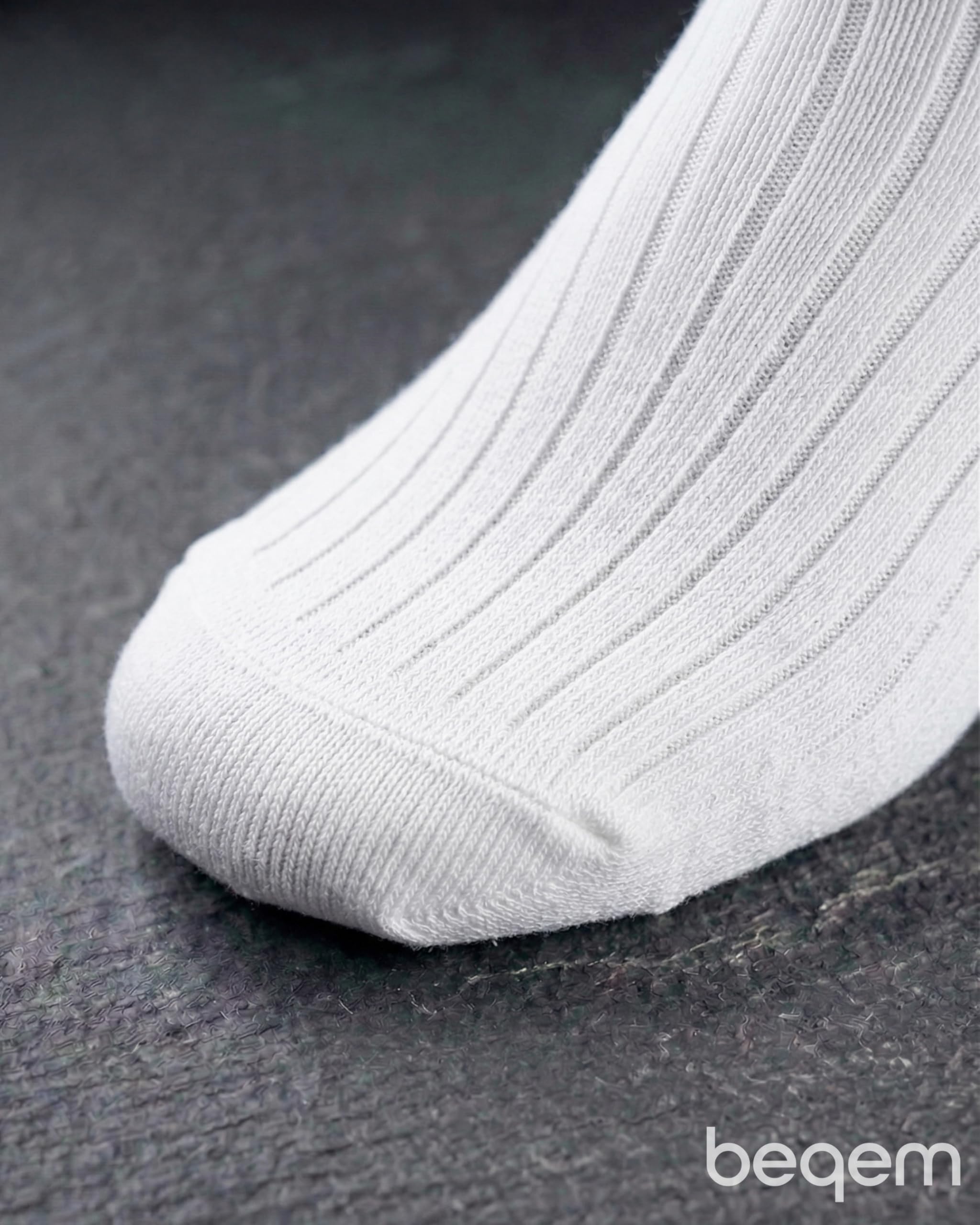 Lot de 4 paires de chaussettes de sport fines en coton égyptien - Pour homme et femme - Tricot côtelé - Sans couture au niveau des orteils