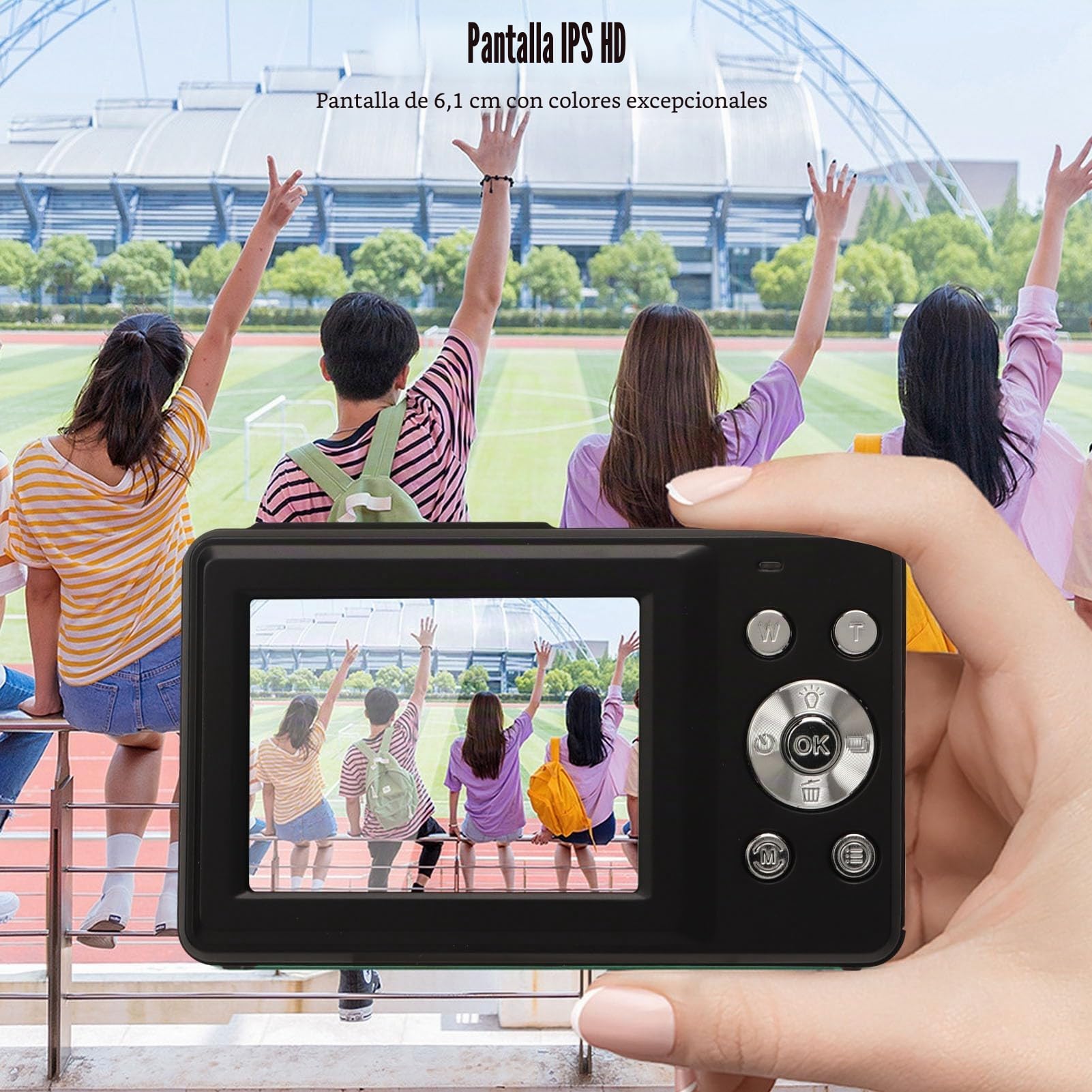 Cámara Digital de 44MP, 1080P HD 16X Zoom Digital Cámara de Vlogging con Enfoque Automático Cámara Digital de Bolsillo, Cámara de Video Inteligente HD para Fotografía Viajes