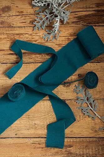 Miniatura 154 de Dark green 1 inch wide 5 yds frayed edges handmade cotton ribbon hand dyed for Rustic wedding invitation ties favors gift wrapping Party decor bows
