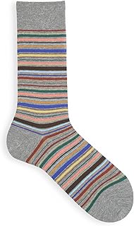 [タビオ] メンズ カラフルマルチボーダーソックス 25.0～27.0cm 日本製 柄ソックス