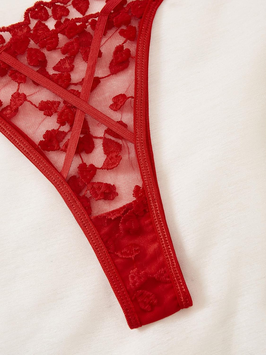 Sexy Womens Lingerie Set Floral Embroidered Underwire G-String Cute Mesh Sheer Bra And Panty Sets For Women - Image 8