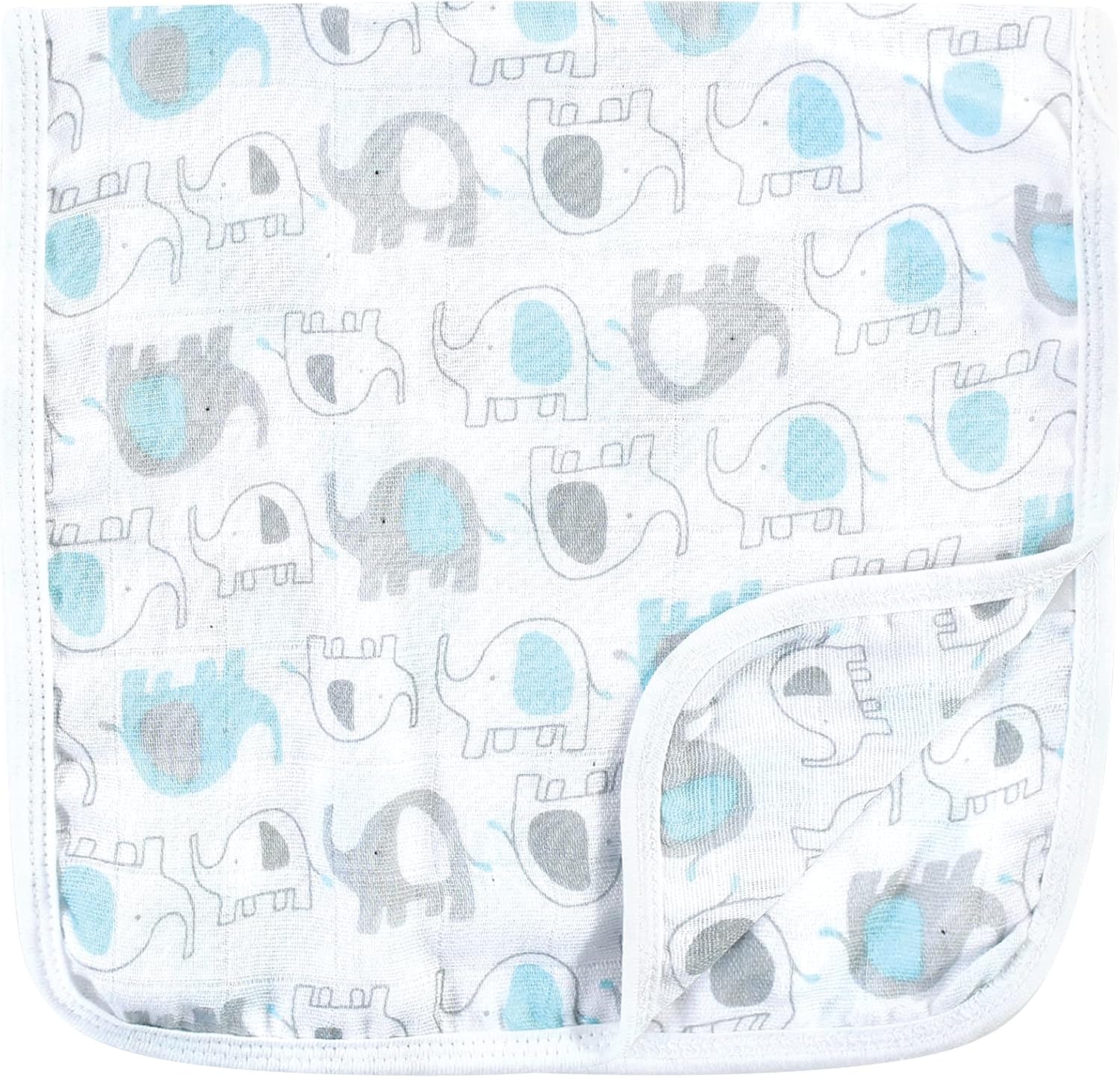 Luvable Friends Unisex Baby Muslin Burp Cloth 7pk, Basic Elephant, One Size : Baby