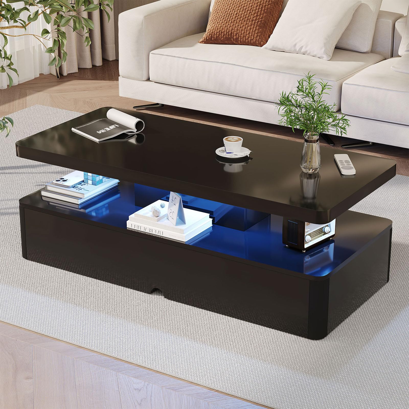 Amazon.com: MXV Modern Coffee Table, 47 Inches Coffee Tables with