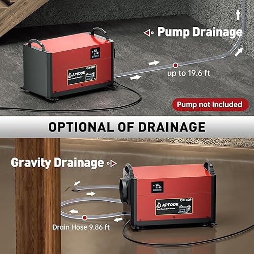 Miniatura 6 de Deshumidificador de espacio de rastreo de 110 pintas con manguera de drenaje, control remoto, 3 modos, descongelación automática y función de