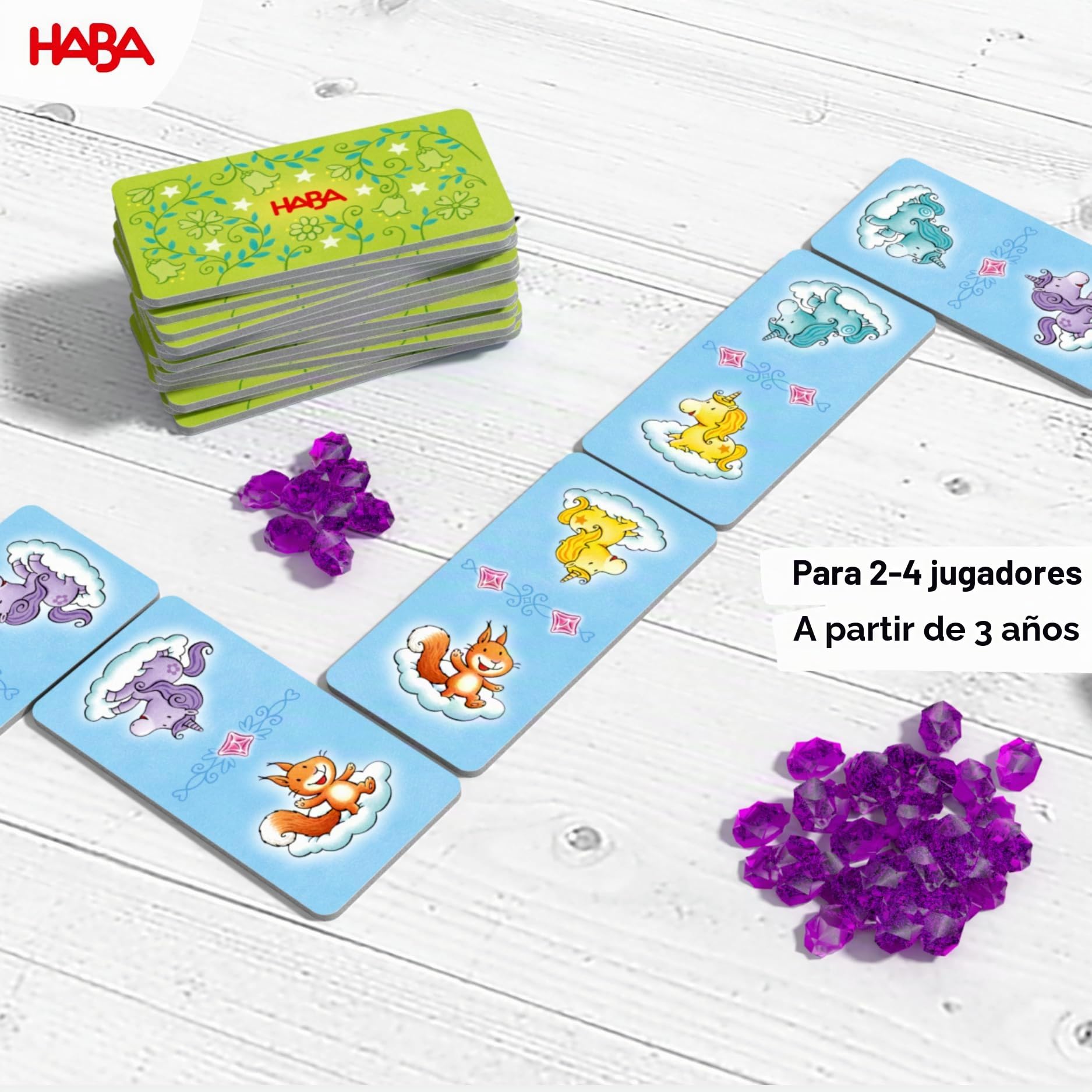 HABA Unicornio Glitzerglück Colección de Juegos – 9 Juegos en una Sola casilla – Juego de Dados, Mesa y Cartas para niños a Partir de 3 años – explicación Sencilla e ilustrada con cariño – 2010879001