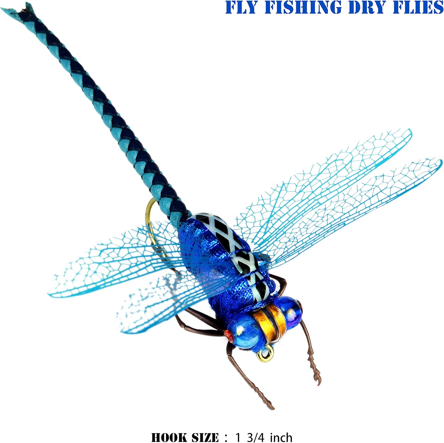 Dragonfly Fly Fishing Flies High Simulation Dry Flies for Bass Trout Fishing（Single Weight: 2.68g）