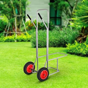 CROWNSHOP Wheelbarrow Wheel Replacement 14 3.50-8 PU Solid Puncture Red | Puncture Proof PU Wheelbarrow Tyre With Solid Design, Heavy Duty Replacement Wheel Garden Carts, Trolleys Barrows.