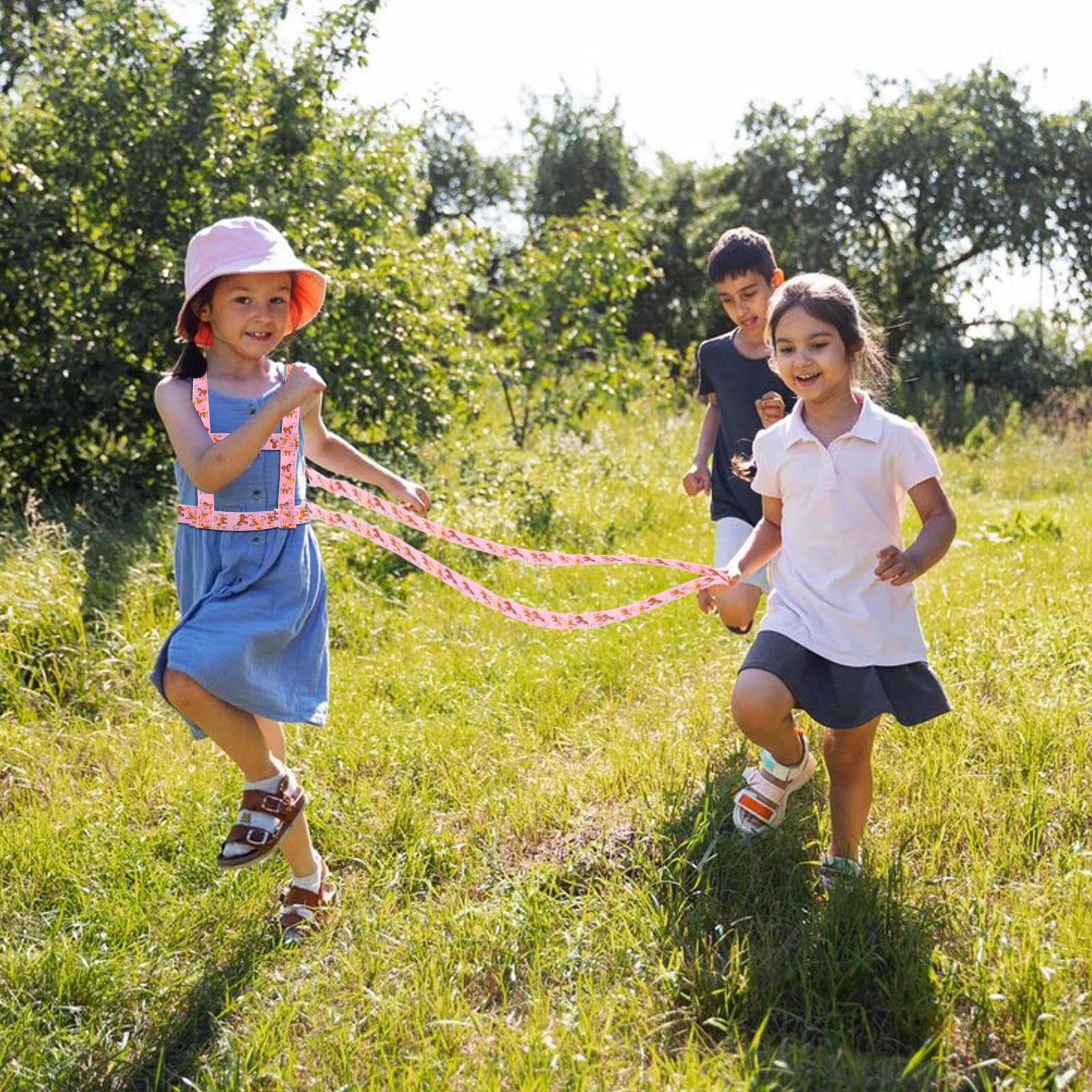 Guinzaglio per cavalli rosa, per giocare per bambini, misura regolabile, favorisce il movimento e la fantasia